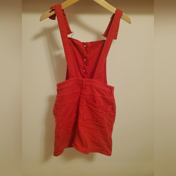 Maje Rira Red Denim Overall Style Button Down Mini Dress size XS. - Picture 3 of 14